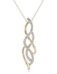 10k Yellow Gold Diamond Infinity Pendant Necklace (1/4 cttw, I-J Color, I2-I3 Clarity), 18"