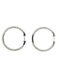 14k White Gold 1.50 Cttw Shared Prong Earrings