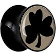 1/2" Black Acrylic Shamrock Saddle Plug