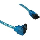 Sata III Premium Cable 10" UV Blue Straight to Right Angle OK10A3RUB12