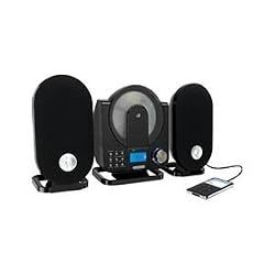 GPX HC208B Home Music System Vertical CD Player with AM/FM Radio and Digital Clock Includes Remote Control (Black)