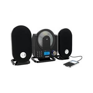 GPX HC208B Home Music System Vertical CD Player with AM/FM Radio and Digital Clock Includes Remote Control (Black)