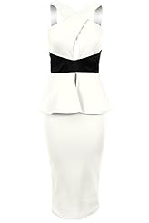 Sleeveless Peplum Wrap Elastane/Leather/Polyester Bodycon Dress/Party Dress 