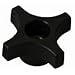 Davies Thermoplastic Four Arm knob, Flute Rim, Threaded Through Hole, 3/8"-16 Thread Size X 1/2" Thread Length, 2-1/4" Diameter (Pack of 5)