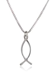 Bob Siemon Sterling Silver Open Fish Pendant Necklace, 18"