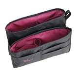 Purse Organizer Insert - Black with Berry - Large