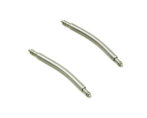 Curved Stainless Steel Spring Bar Pins for Attaching Watch Band to Watches or Buckle (Set of Two) - 1.8mm Diameter