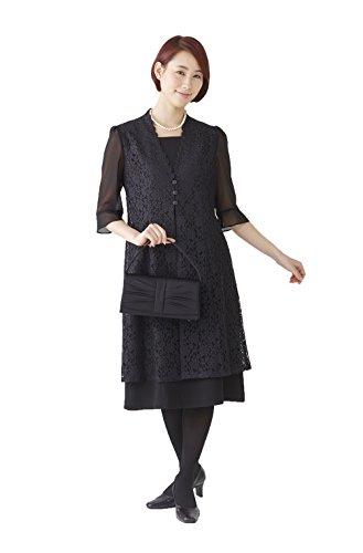 (モノワール) MONOIR 喪服 レディース 礼服 夏 夏用 ウォッシャブル 大きいサイズ ブラックフォーマル ワンピース 02P42259