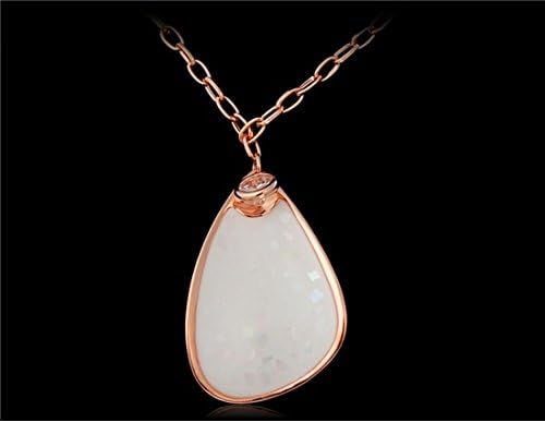 18K Plated Alloy Sweater Necklace with Triangular Pendant (Champagne Gold) M. by refill
