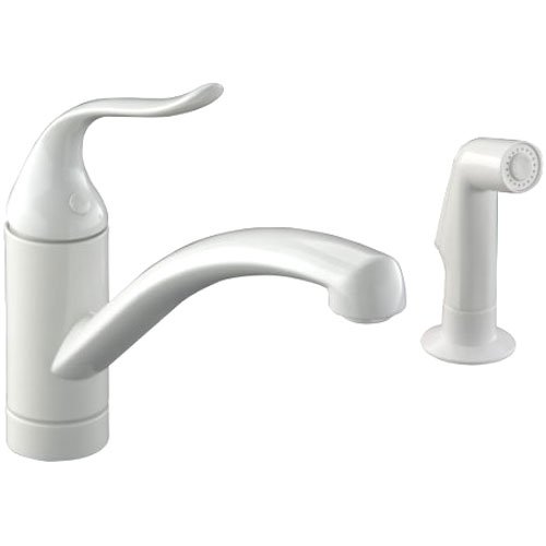 Kohler K-15076-P-0 Coralais Single Handle Kitchen Faucet - White