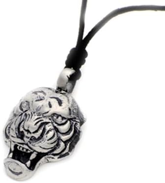 Tiger Cat Strength Silver Pewter Charm Necklace Pendant Jewelry