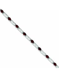 Genuine .925 Sterling Silver Garnet Bracelet 9.8 Grams . 100% Satisfaction Guaranteed.