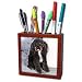   - Dogs Poodle - Black and white Toy Poodle - Tile Pen Holders-5 inch tile pen holder
