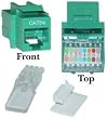 CAT5E, RJ45 Keystone Jack, Tooless, Green Color