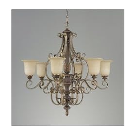 Murray Feiss F2175 6GIS PCN Alderson Court Six-Light Chandelier in Gilded Imperial Silver... by Murray Feiss