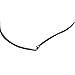 FASH 2mm Black Rubber Cord Necklace Rope Chain with Silver-Tone Stainless Steel Lobster Clasp