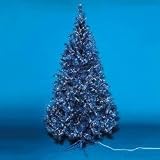 7.5' Pre-Lit Princess Fir Blue and Silver Tinsel Slim Christmas Tree Blue Lights