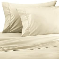 EGYPTIAN LINENS 600 TC KING IVORY EGYPTIAN COTTON SOLID SHEET SET 600TC