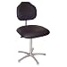 Milagon WS1389KL Brio Black Vinyl Workseat on Cast Aluminum Star Base Big and Tall Chair with Glides, Low Profile, 18"-25" Adjustment Height