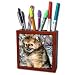   - Dogs Pomeranian - Roxy, Pomeranian Puppy - Tile Pen Holders-5 inch tile pen holder