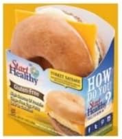 Start Healthy Turkey Sausage Egg White and Cheddar Cheese Bagel, 5.6 Ounce -- 20 per case.