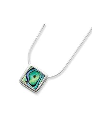 Sterling Silver 16in Abalone Pendant Necklace. Metal Wt- 5.5g