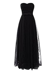 A-line Tulle Sweetheart Ruched Lace Prom Dress  With a Sash 