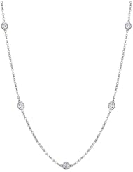 14k Gold Diamonds by the Yard Style Necklace (18 Inch)