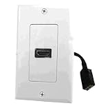 PYLE-HOME PHDK8 Single Port HDMI Wall Plate with Back Built-in Flexible Cable For Easy Installation (White)