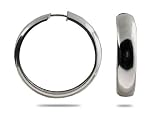 Eve's Addiction Sterling Silver Bangle Hoop Earrings - 1.25 Inch
