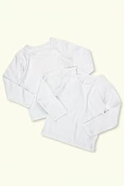 2 Pack Pure Cotton Plain Long Sleeve Vests