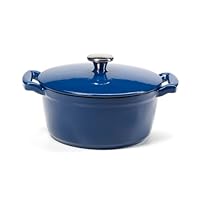 Sabatier 3-1/2-Quart Cast Iron Round Dutch Oven, Blue
