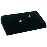 18 Ring Tray Black Velvet Jewelry Showcase Display Box