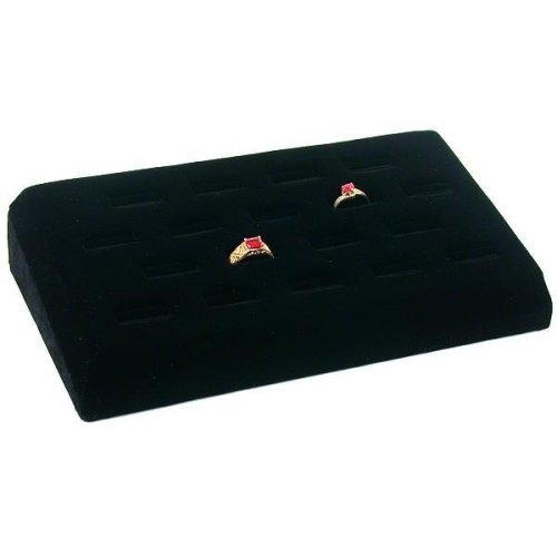 18 Ring Tray Black Velvet Jewelry Showcase Display Box