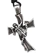 Skeleton Crucifix Cross Pewter Pendant Necklace