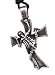 Skeleton Crucifix Cross Silver Tone Pewter Pendant Necklace