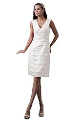 V-neck Organza/Satin/Silk Bridesmaid Dress 