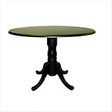 42 Round Drop Leaf Table in Antique Black