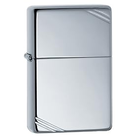 Zippo Vintage with Slashes High Polish Chrome Pocket Lighter