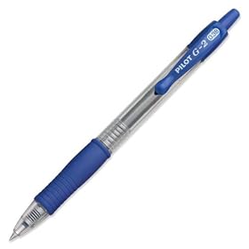 Pilot G2 Ultra Fine Point Blue Gel Ink Pens, Dozen Box, 31278