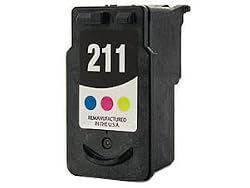 Remanufactured CANON Tri-Color CL211 CL-211 Printer Ink Cartridge for Canon Printers PIXMA iP2702 MP240 MP250 MP270 MP280 MP480 MP490 MP495 MX320 MX330 MX340 Wireless MX350 Wireless