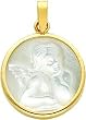 14K Gold Mother of Pearl Angel Charm