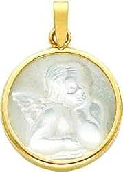 14K Gold Mother of Pearl Angel Charm