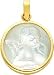 14K Gold Mother of Pearl Angel Charm