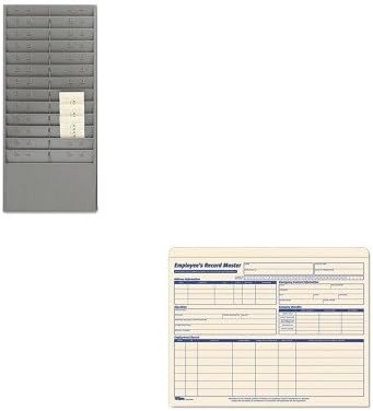 KITMMF27012JTRGYTOP3280 - Value Kit - MMF Steel Time Card Rack with Adjustable Dividers (MMF27012JTRGY) and Tops Employee Record Master File Jacket (TOP3280)