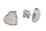 14k White or Yellow Gold Diamond Heart Shaped Earrings (1/5 cttw, HIJ Color, I2 Clarity)