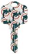 Miami Dolphins Kwikset KW1 House Key