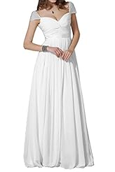 Chiffon Cap Sleeves Natural   Waistline Evening Dress/Wedding Party Dress 