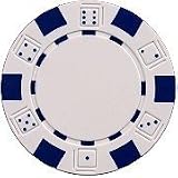 25 Clay Composite Dice Suited 11.5 Gram White Poker Chips