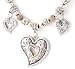 Silver and Gold Heart Charm Necklace and Earring Set, Silver Gift Box